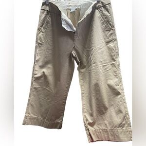 GAP Tan Ankle Cropped Pants Relaxed Fit